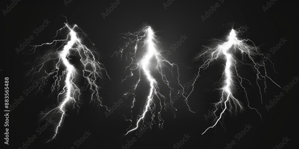 Aufkleber A dark background with multiple lightning flashes, great for representing sudden events or dramatic moments