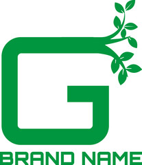 G letter green leaf icon