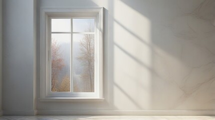 Fototapeta premium Realistic Minimalist Blurred Natural Light with Shadow Overlay on Wallpaper Texture