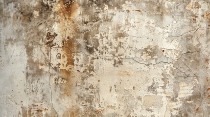 Weathered and Cracked Wall with Peeling Paint