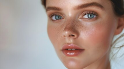 Beautiful woman with perfect fresh clean skin. 