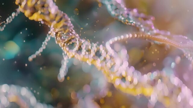A timelapse of ries moving along the mRNA strand translating it into a protein in real time.