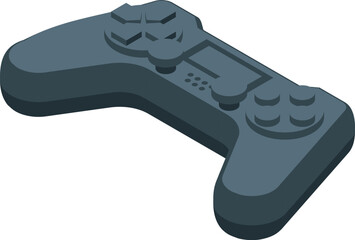 Black wireless gamepad controller for playing video games isometric illustration © ylivdesign