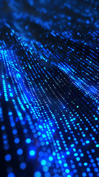 Digital data background with binary code and computer screen