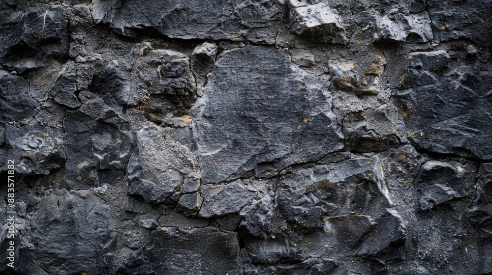 Poster a close-up shot of a rock wall featuring a clock, suitable for use in designs related to time, natur