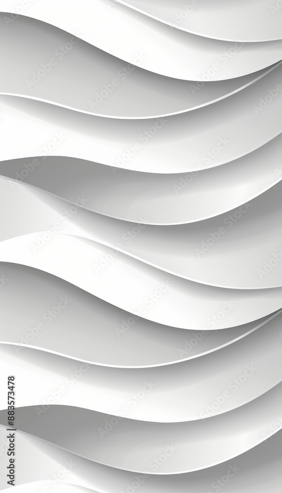 Poster abstract white and gray background with smooth wavy lines, elegant flowing curves in 3d design