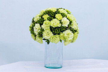 ฺBeautiful bouquet of flowers arranged in a basket