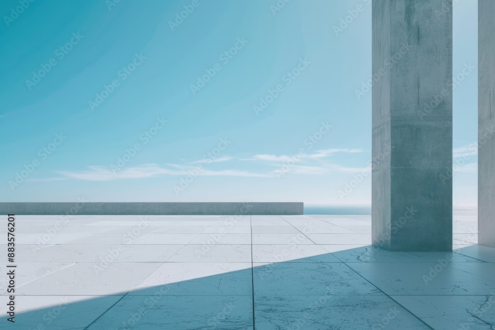 Poster Aerial view of a building with columns