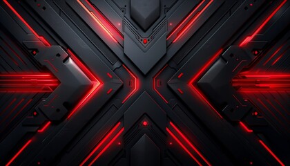 Futuristic red and black circuit board technology background