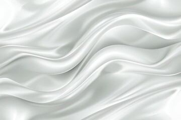 Naklejka premium Abstract White Satin Fabric Texture Background, Smooth Elegant Silk or Wavy Cloth Material