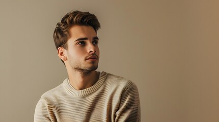 Handsome young man dressed in casual clothing. 