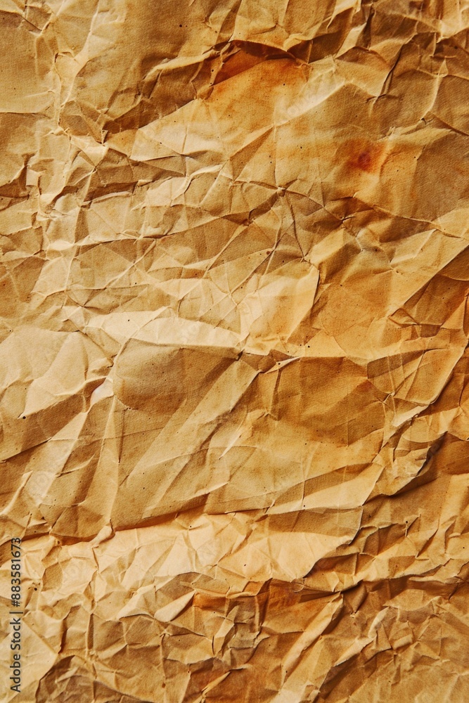 Aufkleber a close-up view of a piece of brown paper with intricate details and texture