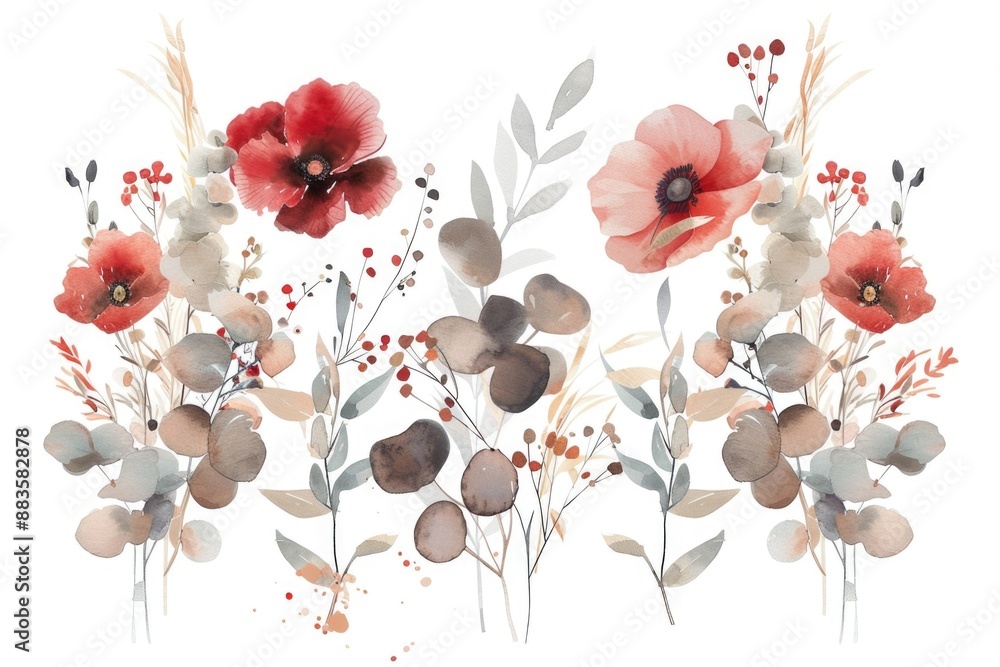 Aufkleber a collection of colorful flowers arranged on a plain white surface