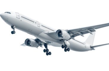 An airplane isolated on a transparent background for web banner, wallpaper