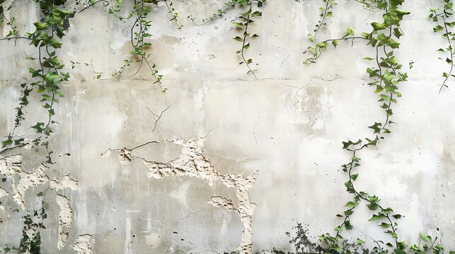 Bastille Prison walls with dramatic cracks and ivy vines