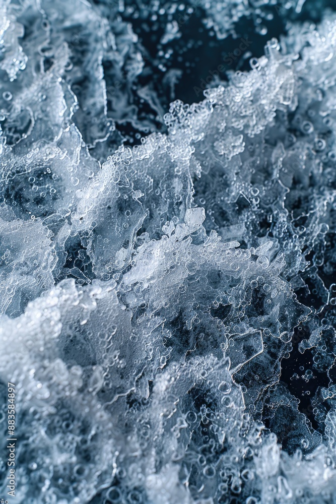 Poster close-up shot of ice on a frozen lake or river, with a simple and clear composition