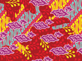 Indonesian batik motifs with very distinctive, exclusive plant patterns. vector EPS 10