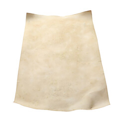 Sheet of old parchment paper isolated on white
