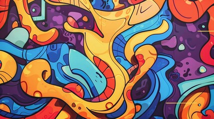 Abstract Graffiti Wall Art