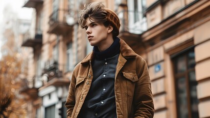 Obraz premium Handsome young man dressed in casual clothing. 