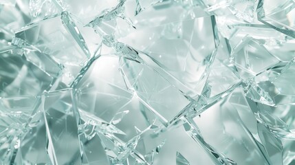 Obraz premium A close up view of a broken glass window with shards scattered around