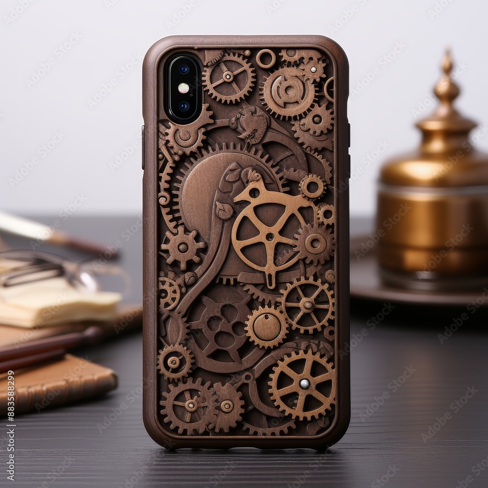 Poster cnc machine creates unique phone case, highlighting intricate design customization capabilities