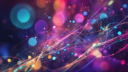 A colorful, abstract image with many small circles and lines