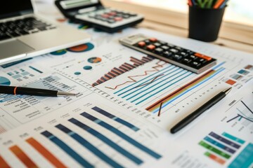 Financial Charts and Graphs with Pens and Calculators