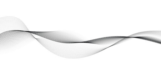 smooth flowing wave dots halftone lines dynamic blue purple pink gradient isolated on transparent background concept of technology, digital, communication, science, music vector illustration