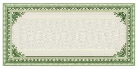 Blank check with decorative borders, check, blank, borders, paper, document, template, design, finance, banking