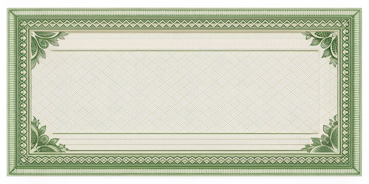 Blank check with decorative borders, check, blank, borders, paper, document, template, design, finance, banking