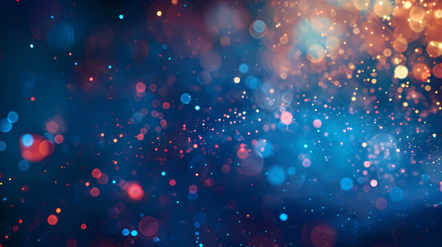 Abstract bokeh lights with glowing particles