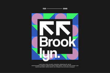 geometrical modern pattern tshirt design streetwear vector, ready for printing