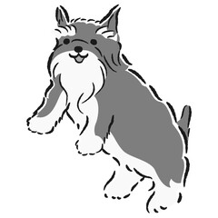 ジャンプする犬のイラスト