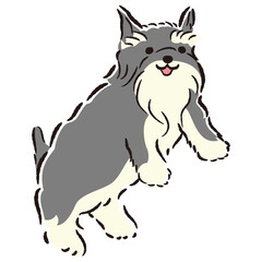 ジャンプする犬のイラスト