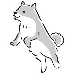 ジャンプする犬のイラスト