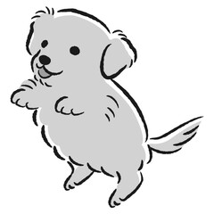 Obraz premium ジャンプする犬のイラスト