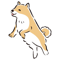 ジャンプする犬のイラスト