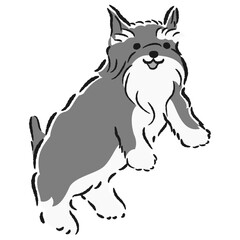 ジャンプする犬のイラスト