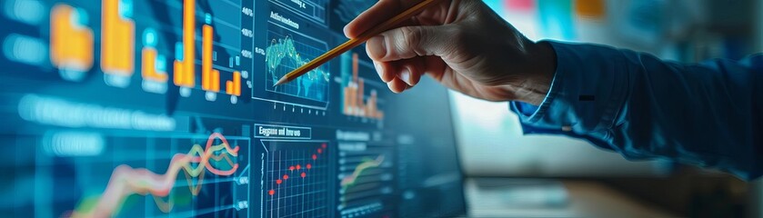 Detailed graphs and charts being explained by a passionate scientist