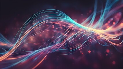 Fototapeta premium A colorful, abstract wave pattern with a purple background