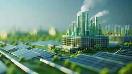 Green industry eco power, low carbon footprint, sustainable energy