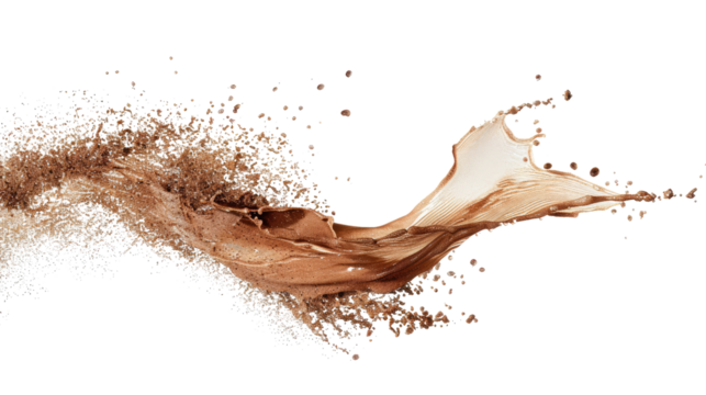 Flying sand on a transparent background