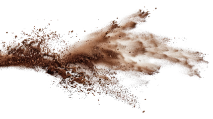 Flying sand on a transparent background