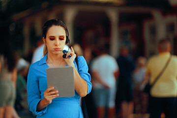 Event Organizer Feeling Stressed and Overwhelmed. Unhappy PR specialist being busy trying to...