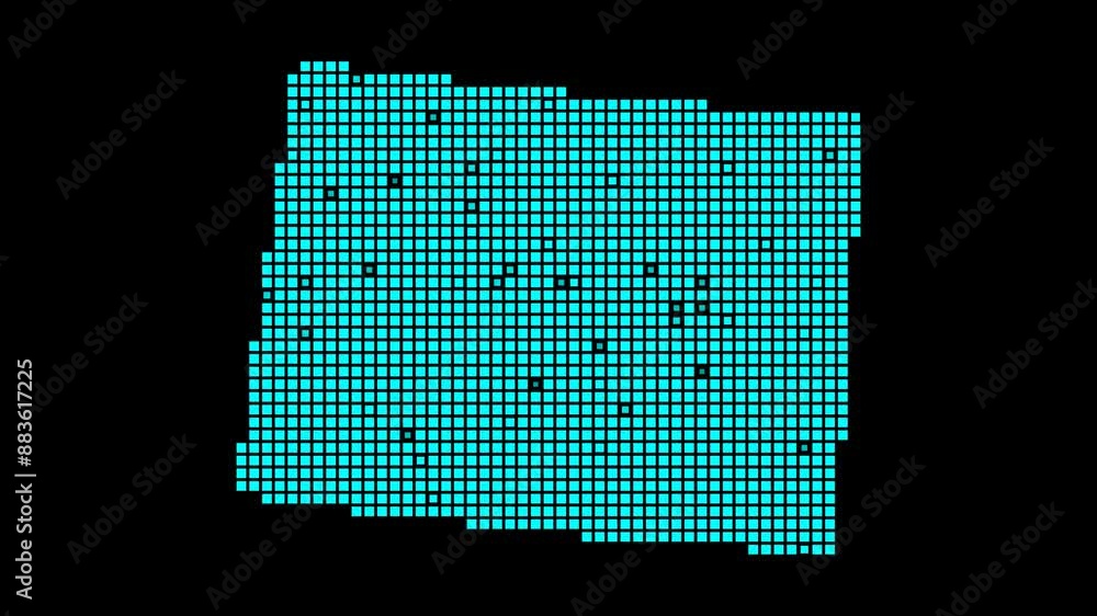 Poster colorado digital map. map of colorado in dotted style. shape of the us state filled with rectangles.
