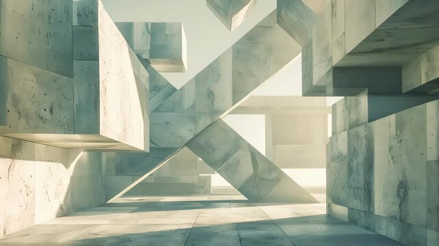 A puzzling still life of intersecting lines and shapes challenging the viewers perception of space.