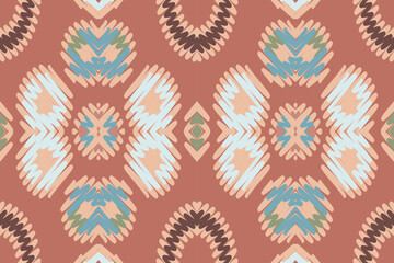Ikat ethnic Indian seamless pattern. Design for background, wallpaper, vector illustration, fabric. Ikat ethnic seamless pattern design. Aztec fabric carpet.