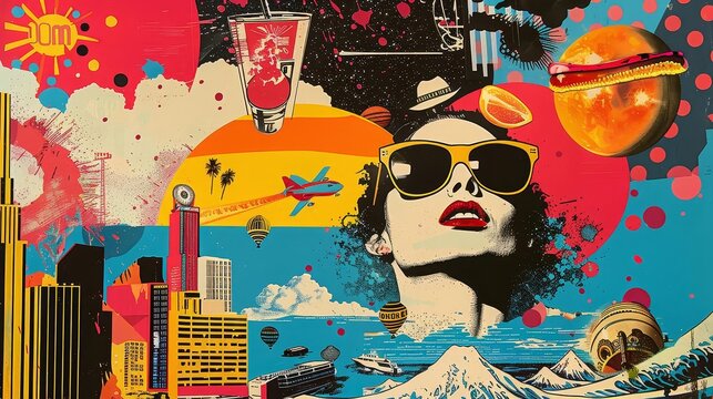 The Consumerist Dreamscape Pop Art A vibrant pop art collage depicting a society obsessed with consumption, prompting reflection on consumer behavior Style Pop art, bold colors