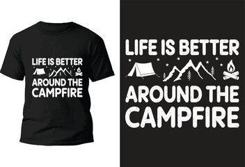 Camping T-Shirt Design, SVG Design, Typography Design, Illustration With Vector